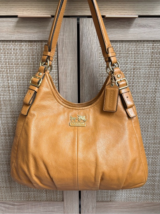 Coach Handbags - COACH Madison Maggie Mustard Yellow Leather Shoulder Bag Hobo Handbag 16503